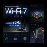 TP-Link Wi-Fi 7 BE6500 PCIe WiFi Card for Desktop PC (Archer TBE400E)