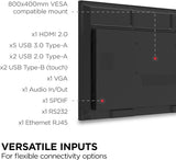 VIEWSONIC 65IN 4K COMMERCIAL LED 16/7, 350 NITS, ANDROID 14 AOSP, 4000:1, USB-C, 3X HDMI, RS232, RJ45, WI-FI/BT SLOT, DUAL 10W SPEAKERS. PRO-GRADE