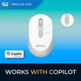 Adesso iMouse A30W Wireless Mouse with AI Copilot Shortcut Button (Whi