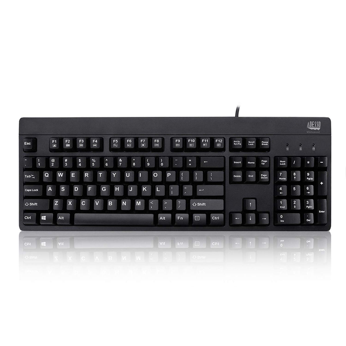 Adesso Easy Touch 630Ub, Wired Waterproof Keyboard (AKB-630UB), Black
