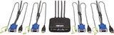 Tripp Lite 4-Port KVM Switch with Built-in VGA Cables Audio & USB for