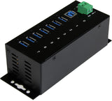 StarTech.com 7-Port USB 3.0 Hub - Metal Industrial USB-A Hub with ESD