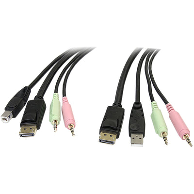 StarTech.com 6ft 4-in-1 USB DisplayPort KVM Switch Cable w/Audio & Mic