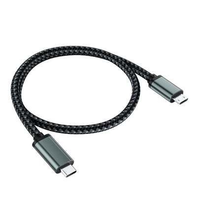 Câble USB C vers Micro USB 0,3M, Type Tressé Court C vers Micro USB