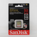 Western Digital SDSDXGN-064G-GNCIN, Extreme Go, Sdxc Uhs-i, 170/80MB/S, C10, U3, V30, RPD1, W/jc, 4X6 Blister, Global