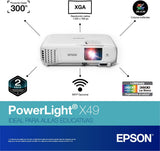 Epson, EPSV11H982020, PowerLite X49 3LCD XGA Classroom Projector with