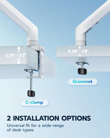 ARES WING Heavy Duty Single Monitor Arm - Fully Adjustable Monitor Mou