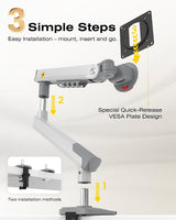 Dual-Display Monitor Arm w/ Clamp 17-27IN