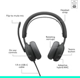 Logitech Zone Wired 2 for Business - Noise-Canceling Headset with Adap