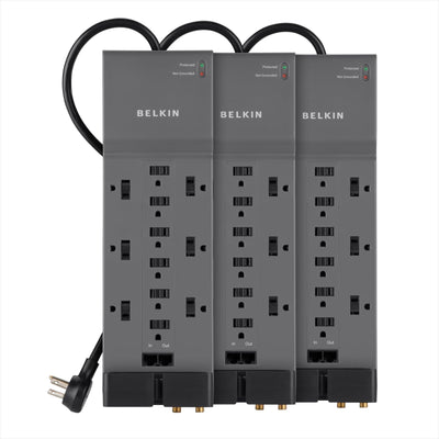 Belkin 12-Outlet Power Strip Surge Protector with 10-Foot Cord and Tel