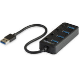 StarTech 4 Port Bus Powered USB Hub with Individual On/Off Switches, U