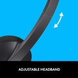 Logitech USB Headset H340, Stereo, USB Headset for Windows and Mac Bla