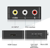 RCA to HDMI Converter,AV to HDMI,Runbod 1080P Mini RCA Composite CVBS