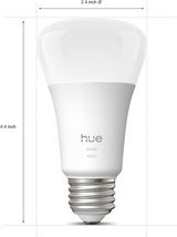 Philips Hue Smart LED A19 Bulb, Warm White Light 2700K, E26 Base, 10.5