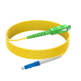 Câble de raccordement fibre optique SC/APC vers LC/UPC, mode unique simplex SM