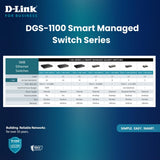 Commutateur Ethernet administré intelligent Gigabit 8 ports D-Link, L2, VLAN, QoS, IG