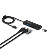 StarTech USB-C 4-Port Hub, SuperSpeed 5Gbps, 4 × USB-A Adapter, Bus-Po