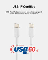Belkin USB-C to USB-C Cable (2M/6.6ft), USB-C Fast Charging Cable for