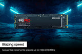 SAMSUNG 990 PRO SSD 4TB PCIe Gen4 NVMe M.2 Internal Solid State Hard D