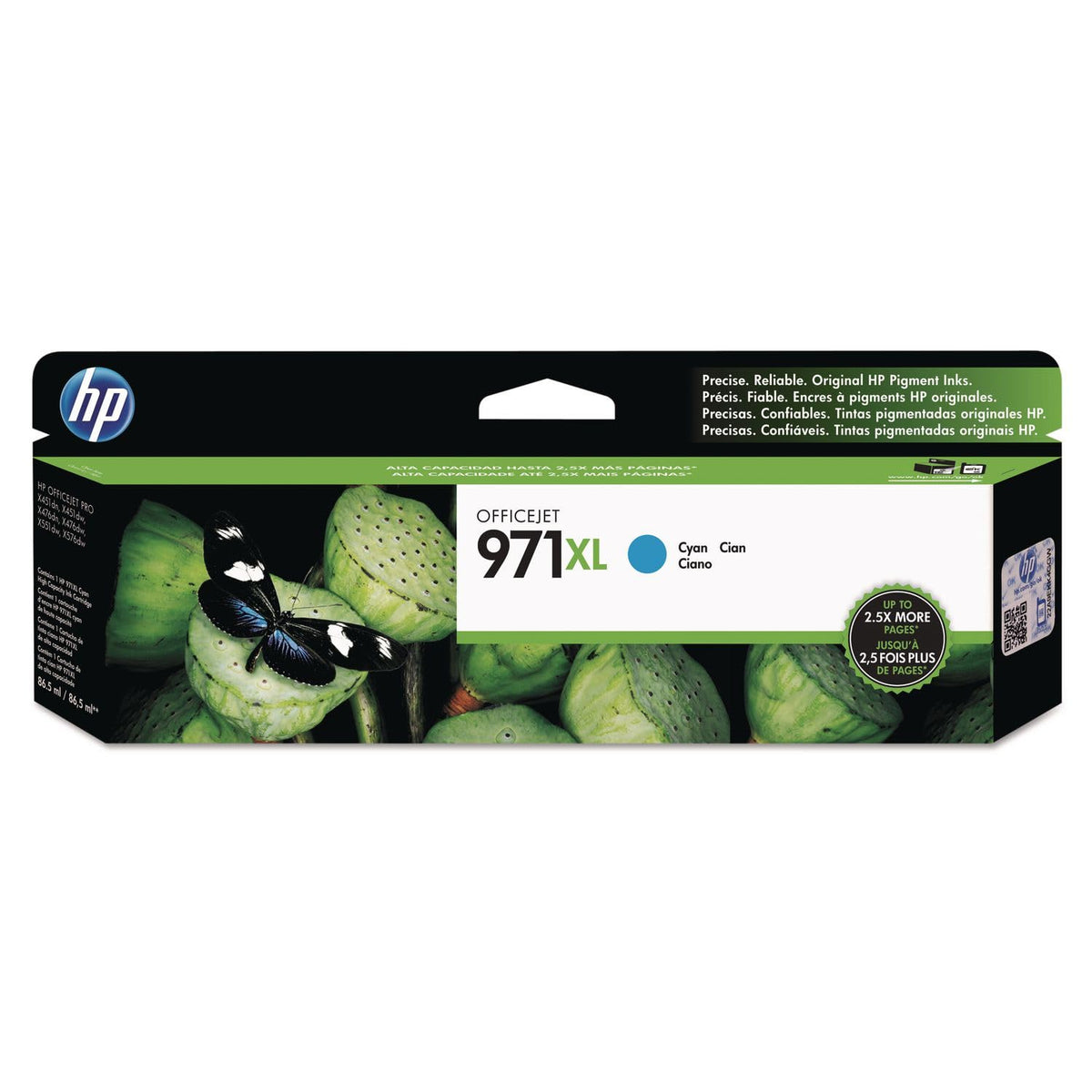 Cartouche d'encre Cyan haute capacité HP 971XL Hewlett Packard XL Cyan