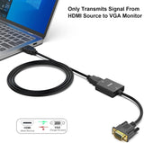BENFEI HDMI to VGA, Uni-Directional HDMI (Source) to VGA (Display) Ada