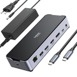 USB C Triple Display Docking Station with Laptop Charging, Selore USB
