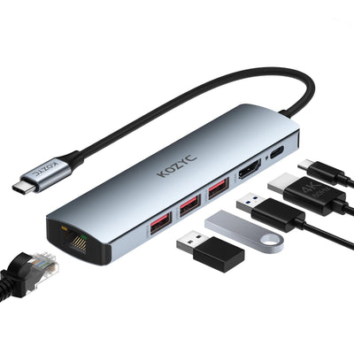 3PORT USB C Hub w/ GBE PD 2.0 Type C to 3X A USB 3.0