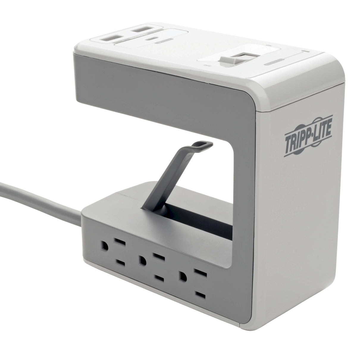TRIPP LITE Protect It! 6-Outlet Surge Protector Desk Clamp with 2 USB