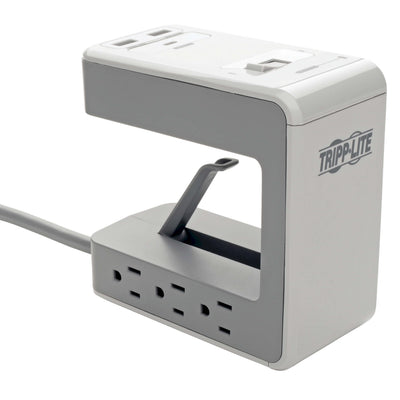 TRIPP LITE Protect It! 6-Outlet Surge Protector Desk Clamp with 2 USB