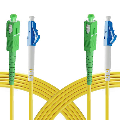 Câble de raccordement fibre optique SC/APC vers LC/UPC, mode unique simplex SM