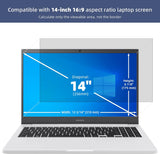 14 Inch Laptop Privacy Screen, Anti Glare Blue Light Privacy Filter, R