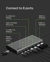 Belkin Connect Universal USB-C 8-in-1 Dual Display Core Hub w/Silicon