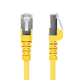 Câble Ethernet CAT6a jaune de 7,6 m, RJ45 sans accroc, 10G, 100W PoE, S/FTP, LSZH, cuivre nu pur 27 AWG, 500 MHz, cordon de brassage réseau blindé