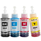 664 T664 Ink Compatible with Epson T664 Refill Ink Bottles Work with E