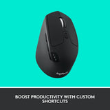 Logitech M720 Triathlon Multi-Device Wireless Mouse, Bluetooth, USB Un