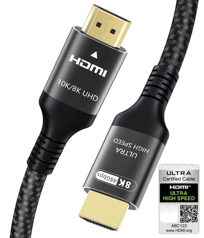 Certified 10K 8K HDMI 2.1 Cable 48Gbps 10 FT, Ultra High Speed HDMI Ca