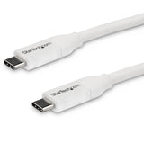 StarTech.com USB C to USB C Cable - 13 ft / 4m - 5A PD - M/M - White -
