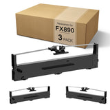 3 Pack FX 890 Compatible Printer Ink Ribbon Replacement for Epson S015