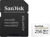 SanDisk 256GB Carte microSDXC Video High Endurance avec adaptateur pour Das