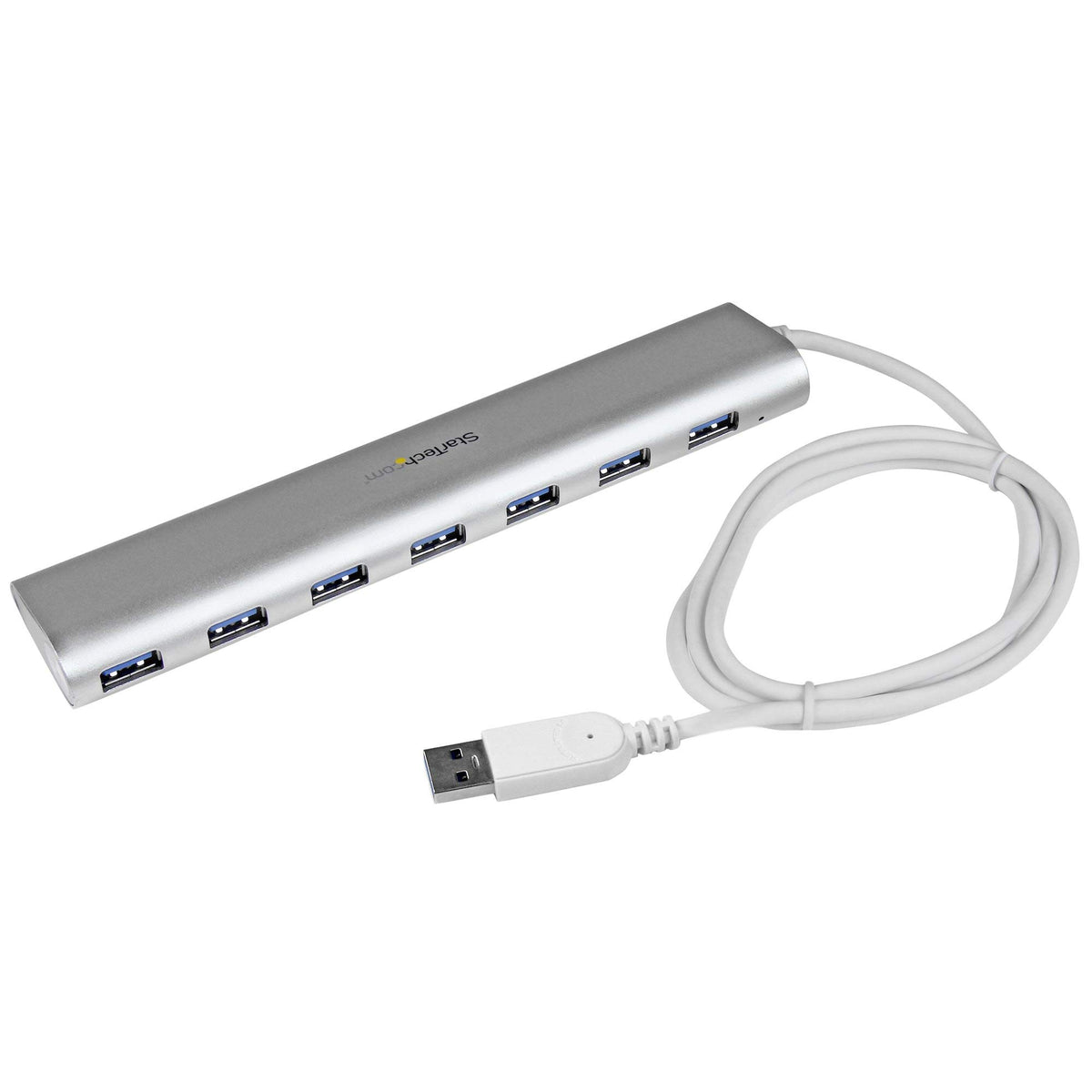 StarTech.com 7 Port Compact USB 3.0 Hub with Built-in Cable - Aluminum