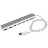 StarTech.com 7 Port Compact USB 3.0 Hub with Built-in Cable - Aluminum