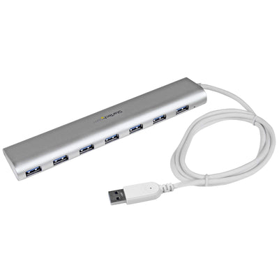 StarTech.com 7 Port Compact USB 3.0 Hub with Built-in Cable - Aluminum