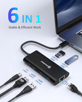 USB-C MULTIPORT ADAPTER 4K 60 HZ HDMI USB 3.2 GEN 2 HUB PORTS GBE