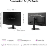 ViewSonic VX2730D-4K 27 Inch 4K UHD Gaming Monitor with Switchable Ref