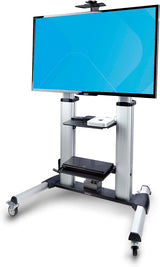 StarTech.com Rolling TV Cart/Stand On Wheels, Up to 100-inch/220lb Fla
