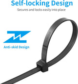 8 CABLE TIES W/ MOUNTING HOLE, 100 PACK