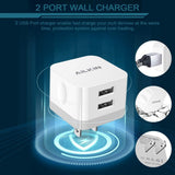 2Pack USB Wall Charger Plug, AILKIN 2.4A Dual Port USB Adapter Power C
