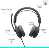 Logitech Zone Wired 2 for Business – Casque antibruit filaire avec adaptateur