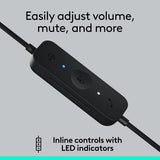 Logitech H570e USB Headset Microphone PC Mac USB-C - Black | Stereo so
