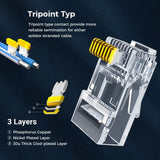 Connecteurs RJ45 Cat6 passe-fil 100-Pack Connecteur de sertissage Ethernet RJ
